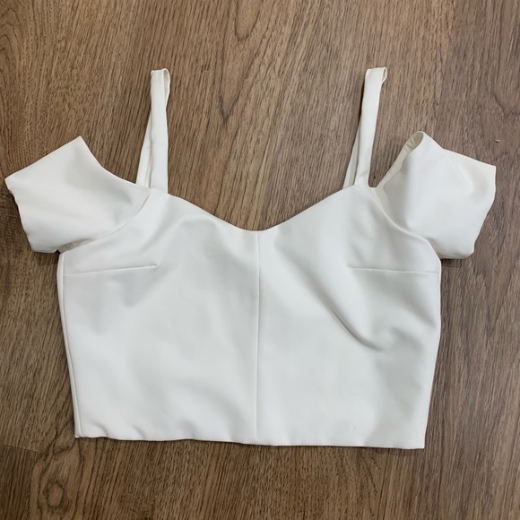 Topshop white/Ivory crop top
